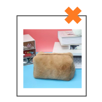 Etui / make-up tasje fluffy lichtbruin